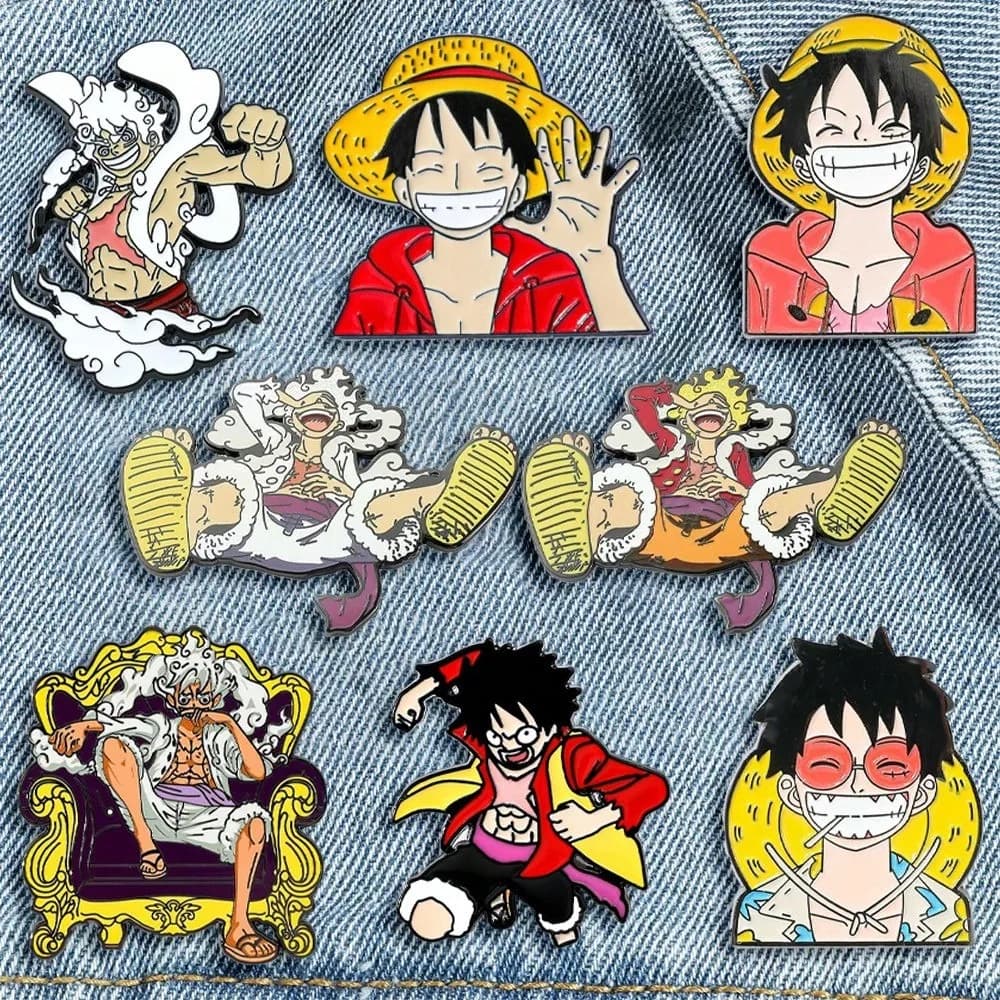 8 Pezzi Spilla in Metallo Smaltato a Tema Cartone Animato Monkey D. Luffy Roronoa Zoro Sanji, Accessori per Zaini, Abbigliamento, Gioielli, Regali