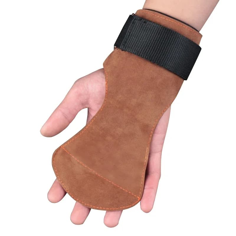 Cinghie da polso da palestra Sollevamento pesi Supporto per impugnatura in pelle resistente Protezione per le mani Sollevamento di potenza Pull Up Allenamento Strofinare a prova di abrasione