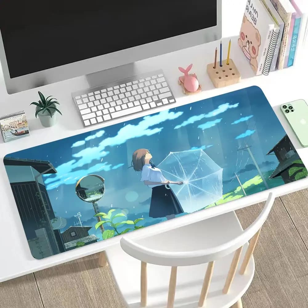 Tappetino per Mouse con Portaombrelli, Tappetino HD per Gaming, Tastiera Estesa, Grande Mousepad 90x40cm XXL per Gamer