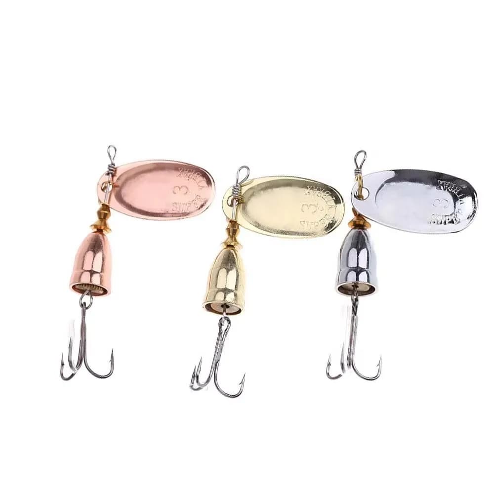 1pc Spinner Metal Lure Brass Hard Artificial Spoon Bait Copper Freshwater Creek Trout Fishing Tackle