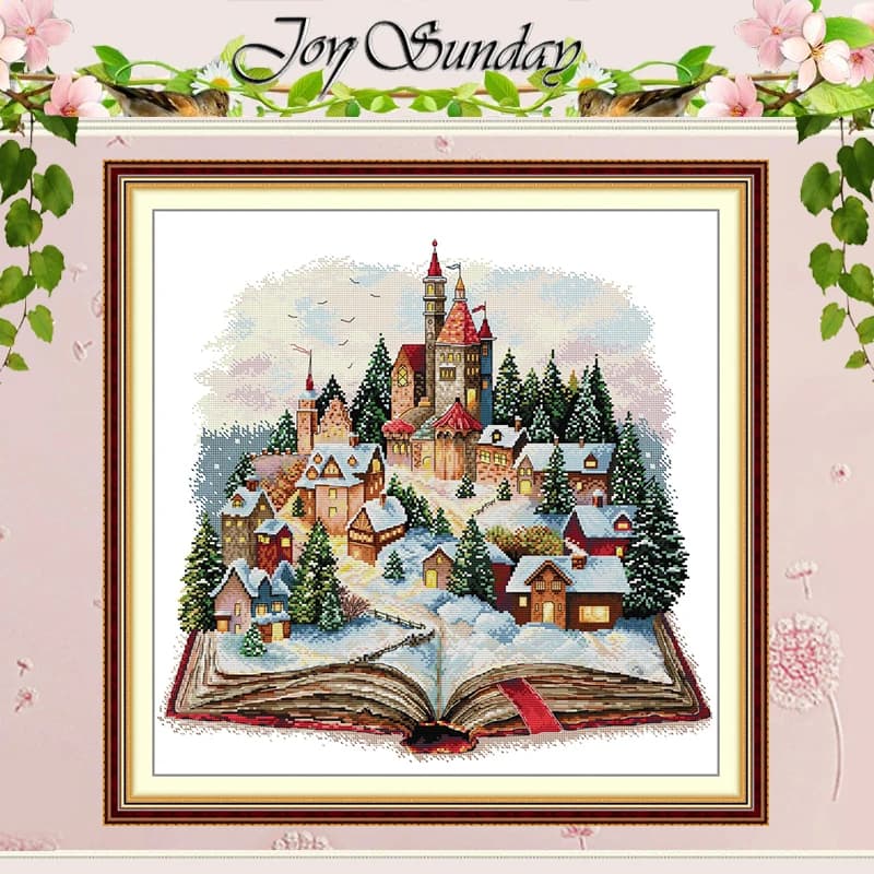 Castello magico Modelli di cartoni animati Contati Punto croce Set FAI DA TE 11CT 14CT 16CT Stampato DMC Kit punto croce Ricamo Cucito