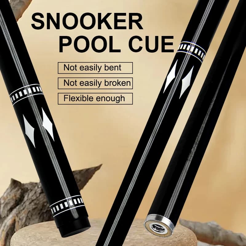 9.5mm Professional Snooker Cue 57.28in Carbon Glass Fiber Pool Stick Fashionable Black White Design Billiard Cue Durable Stable