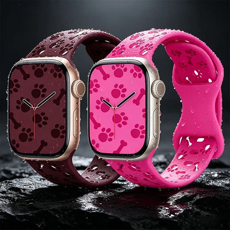 Dog Paw Silicone Strap for Apple Watch Band 49 46mm 45 44 41mm 40 38mm Correa Bracelet for Series 11 10 9 8 7 6 5 4 3 SE Ultra3