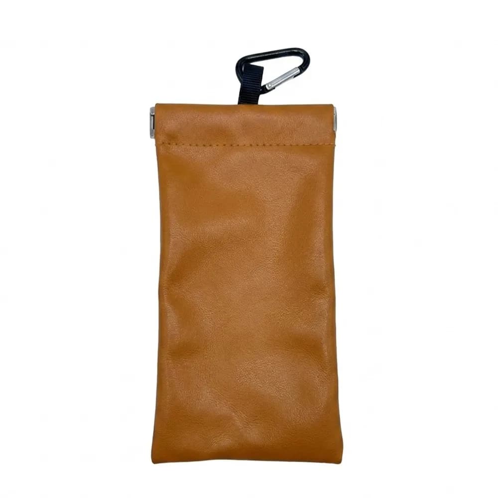 Spring Auto-close Auto Close Glasses Bag PU Leather Scratch-Resistant Glasses Bag With Hook Portable Sunglasses Pouch Storage