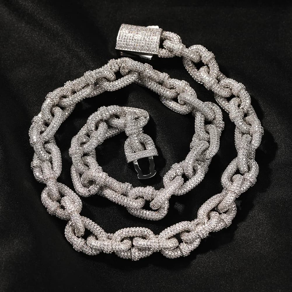 Icedminer 14mm Catena di bloccaggio Iced Out Collane a catena a maglia cubana per uomo Donna Zircone Gioielli Hip Hop Spedizione gratuita