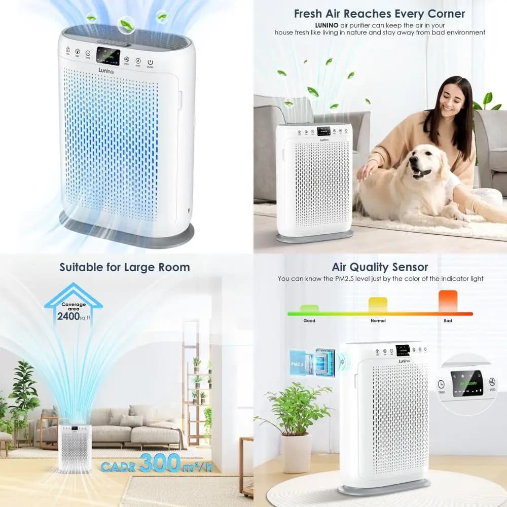 Purificatore d'Aria HEPA H13 per Grandi Ambienti con Display PM2.5, Aromaterapia e Rimozione Allergeni