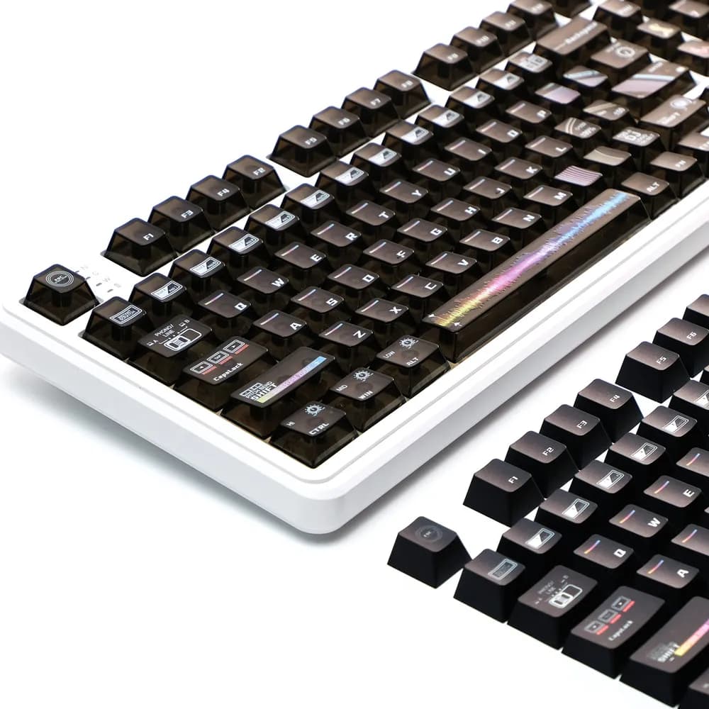 2 Set Copritasti DJ Nero Trasparente 160 + 114 tasti Cherry Profilo Materiale PBT Copritasti per tastiera meccanica