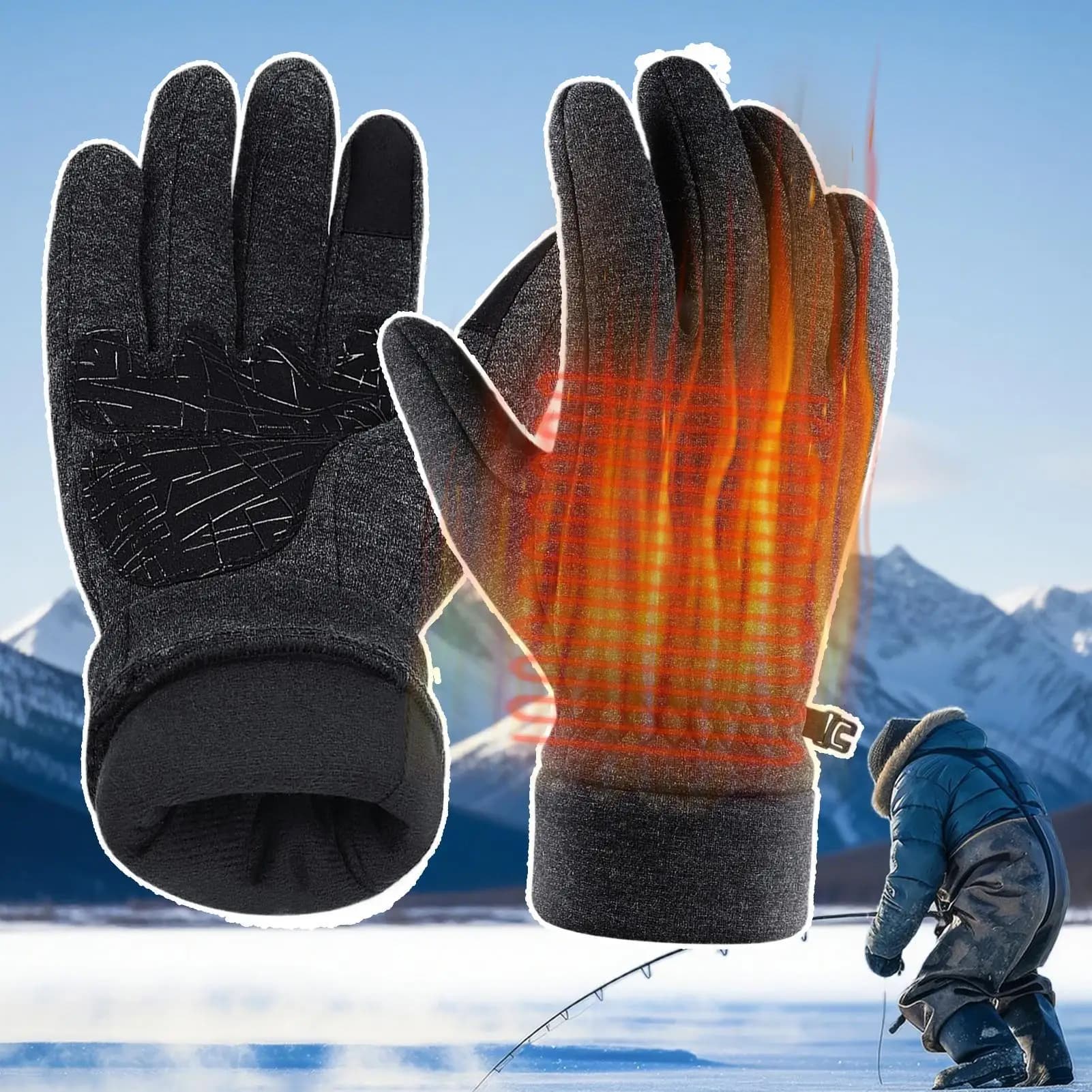 Guanti per la stagione fredda foderati in pile palmo antiscivolo guanti touchscreen invernali caldi per esterni per uomo donna corsa ciclismo guida