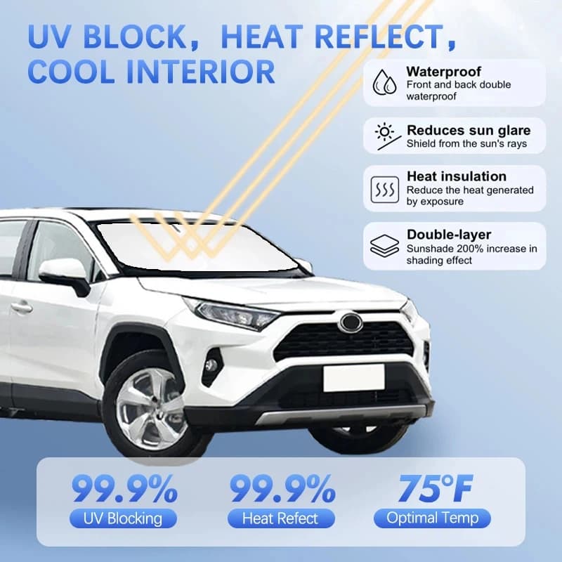 For Toyota RAV4 XA40 XA50 Car Windshield Sun Shade Sunshade Sun Visor Protector Blocks UV Rays Summer Car Accessories