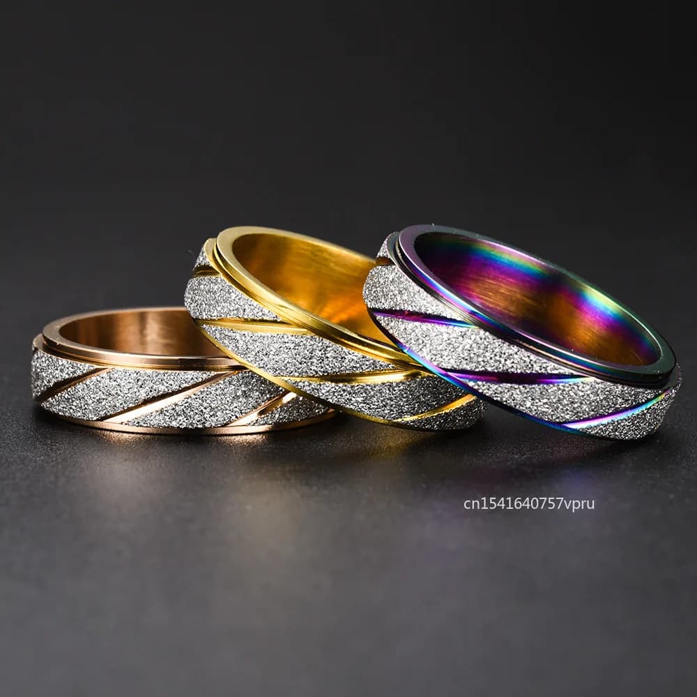 Trend Multicolor Anxiety Ring Fidget Spinner Rings per donne e uomini Spinning in acciaio inossidabile accessori antistress regalo di gioielli