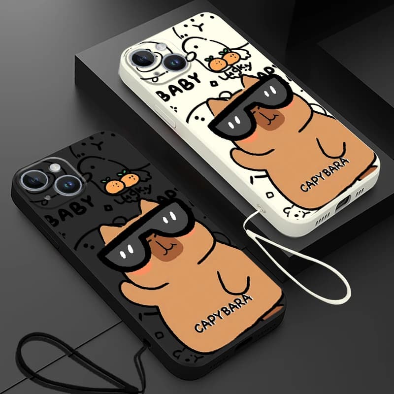 Cover per iPhone Apple 17 Pro Max Air 12 Plus 11 7 8 13 Mini 16 XS XR 15 - Fantasia Capibara Cool