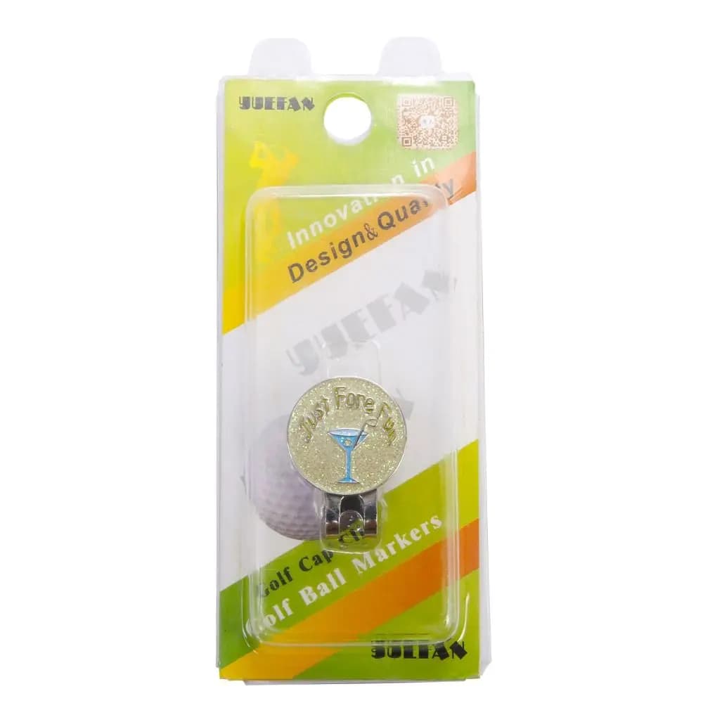 Clip per Cappello da Golf in Metallo Rosa con Motivo Dorato Elettroplaccato, Accessori per Attrezzatura da Golf, Marcatore per Palline da Golf