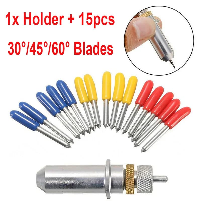 16pcs Plotter Cutting Blade Holder For Roland With 30/45/60° Blades Vinyl Cutter