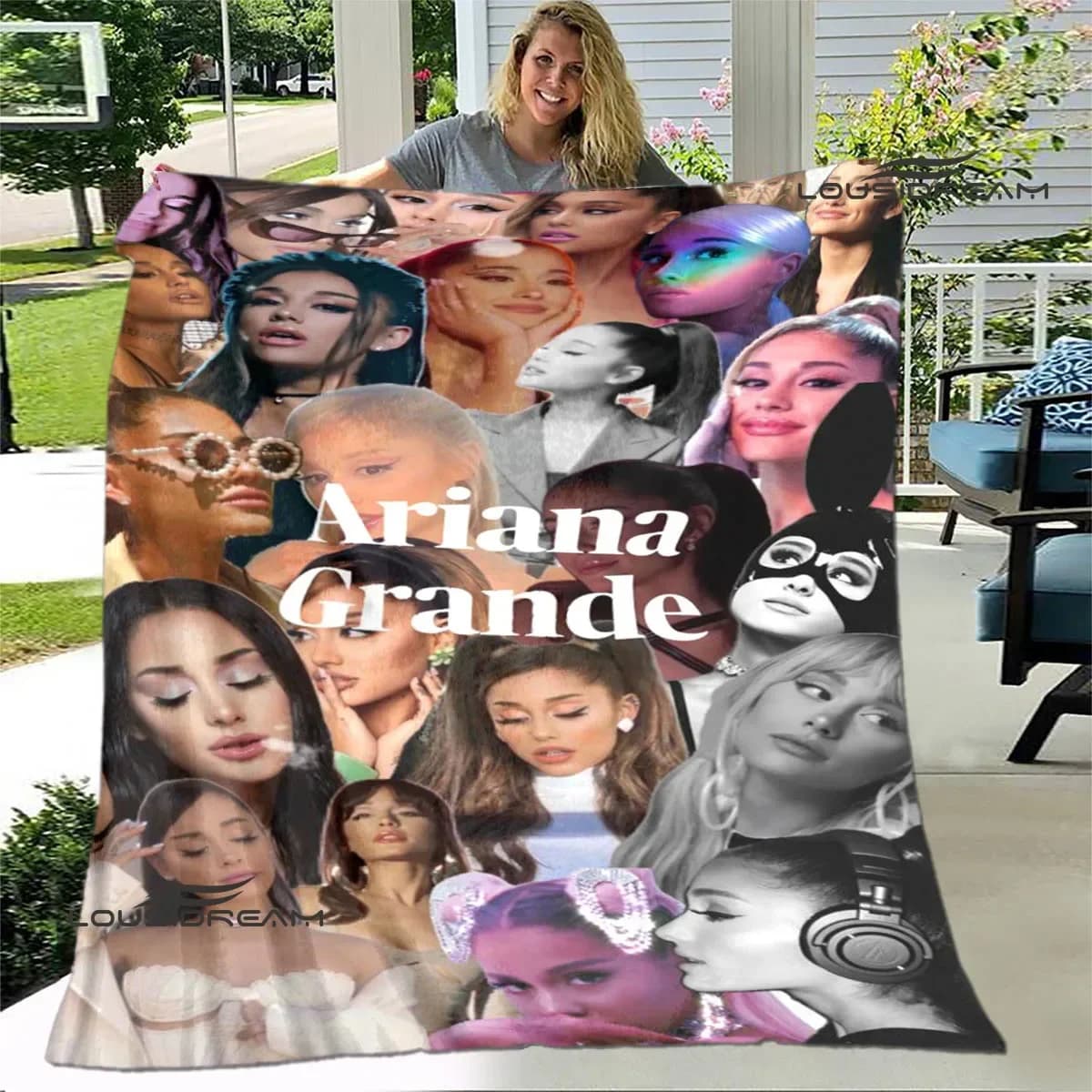 Coperta stampata Singer Ariana Grande, coperta calda e morbida, morbida e confortevole, rivestimento per letto, copriletto, regalo di compleanno