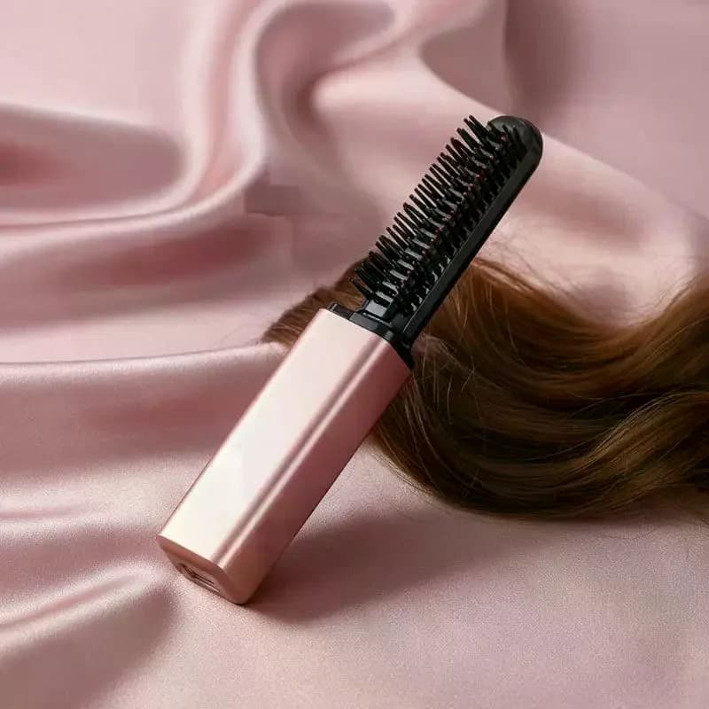 1PC Portable Mini Straight Hair Comb Bangs Wireless Charging Curling Iron Styling Electric