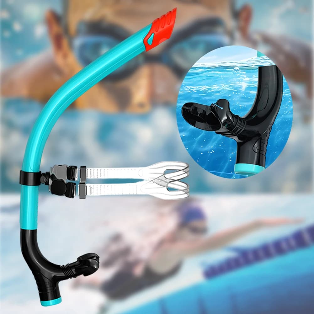 Semi-Secco Snorkeling Tube with Unidirectional Purga Valve, Silicone Bushing, Diving Equipment for Men and Women