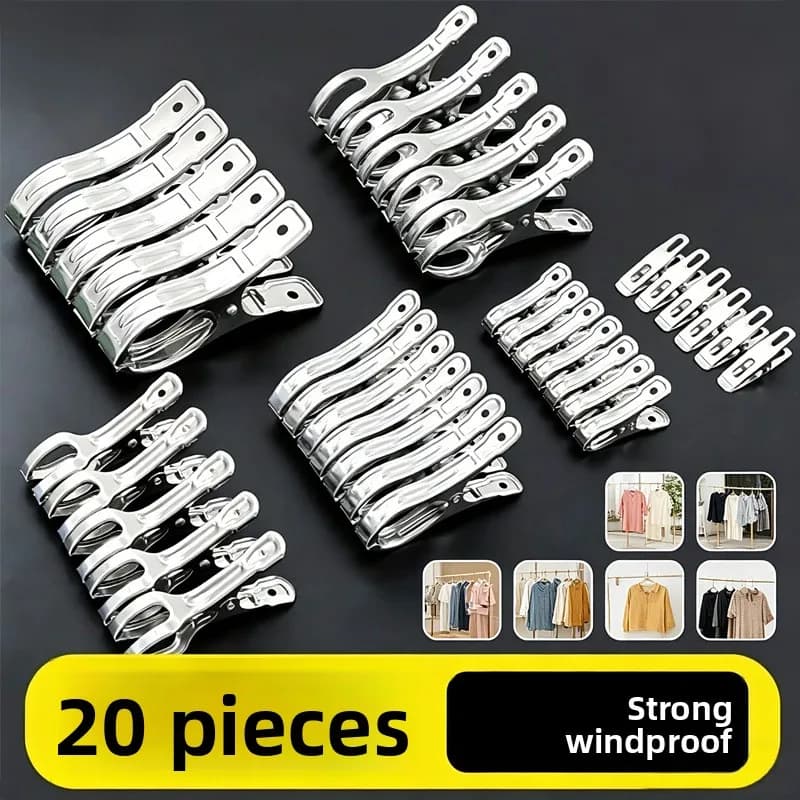 Somenie Stainless Steel Large Clip Clothes Drying Quilts Windproof Small Strong Hanger Clip Socks Household Fixed Quilt Clip