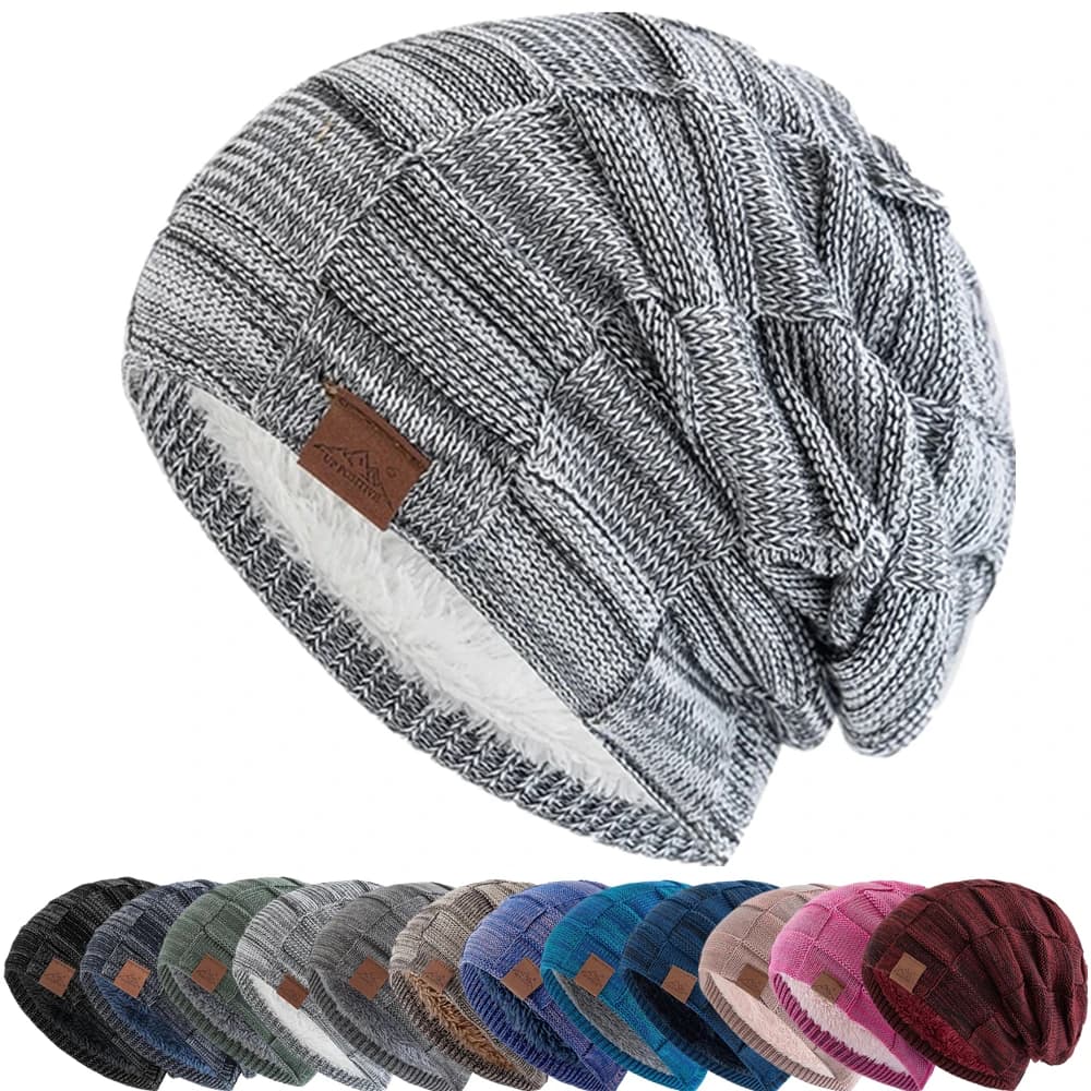 Cappelli invernali da donna Berretto caldo slouchy alla moda Berretto streetwear con design multicolore di colori misti