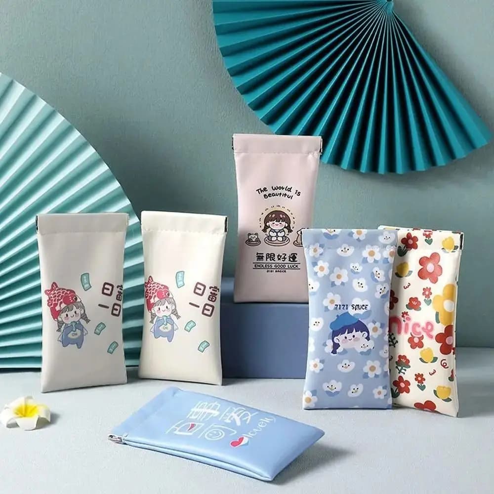 Simpatica borsa per occhiali in pelle PU custodia per occhiali da sole portatile stampata in cartone animato custodia per occhiali da lettura