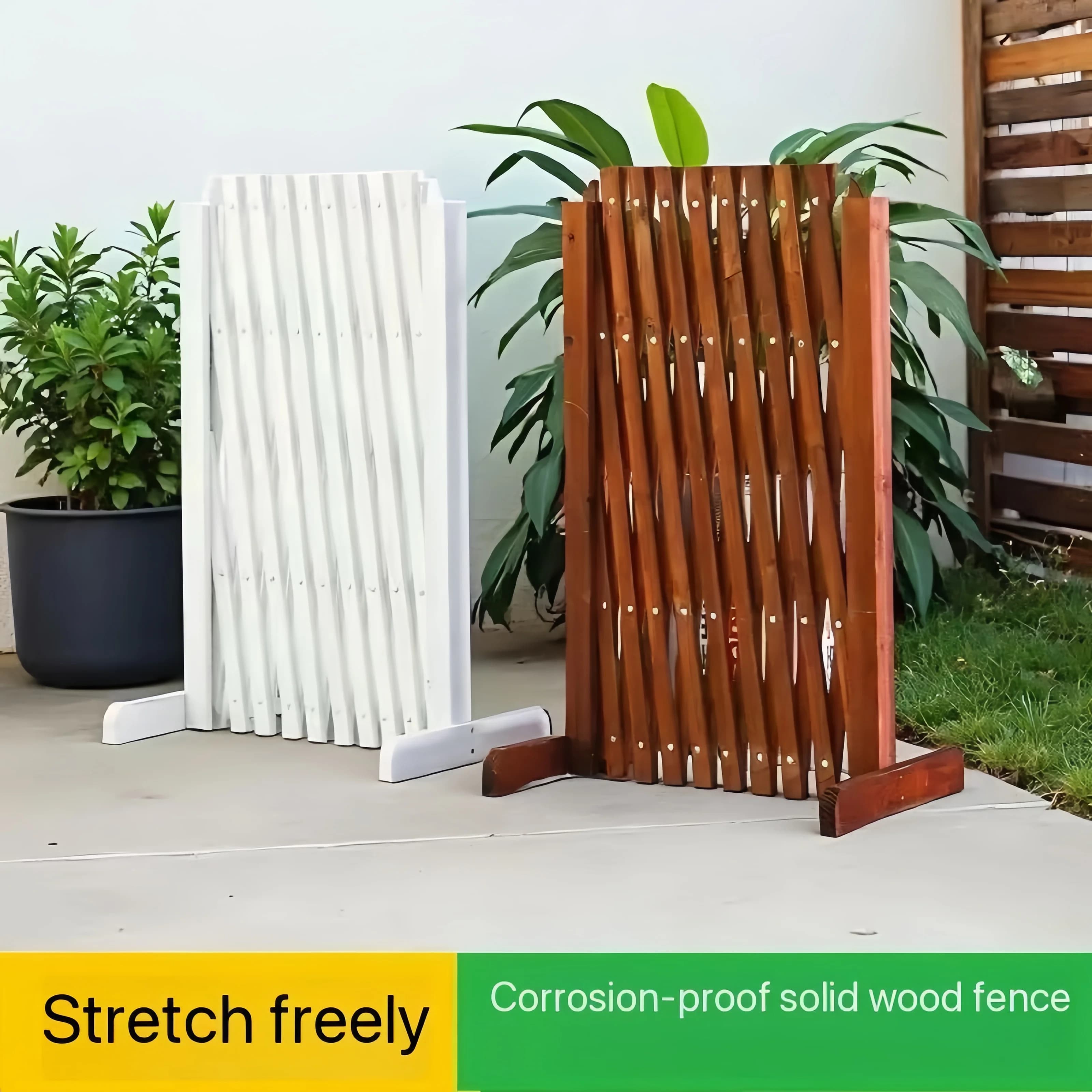 Recinzione in legno multifunzionale retrattile - Recinzione per animali domestici in legno massello ispessito e anticorrosione - Adatta per aperture di porte per cani, fermaporte, barriere di sicurezza, porte e cancelli per scale - Adatta per decorazioni di cortili, giardini e aree gioco