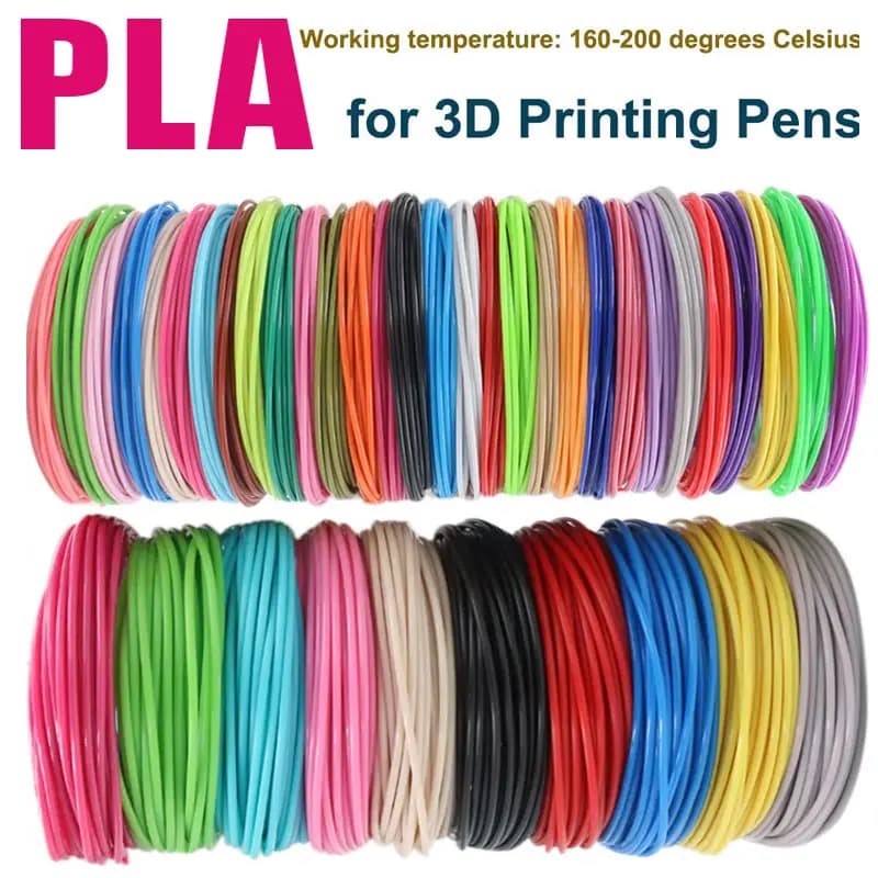 Filamento PLA Colorato per Stampa 3D con Penna, 36M 50M 100M 150M 200M, Ricarica in Plastica Sicura Senza Fumo per Penne 3D per Bambini