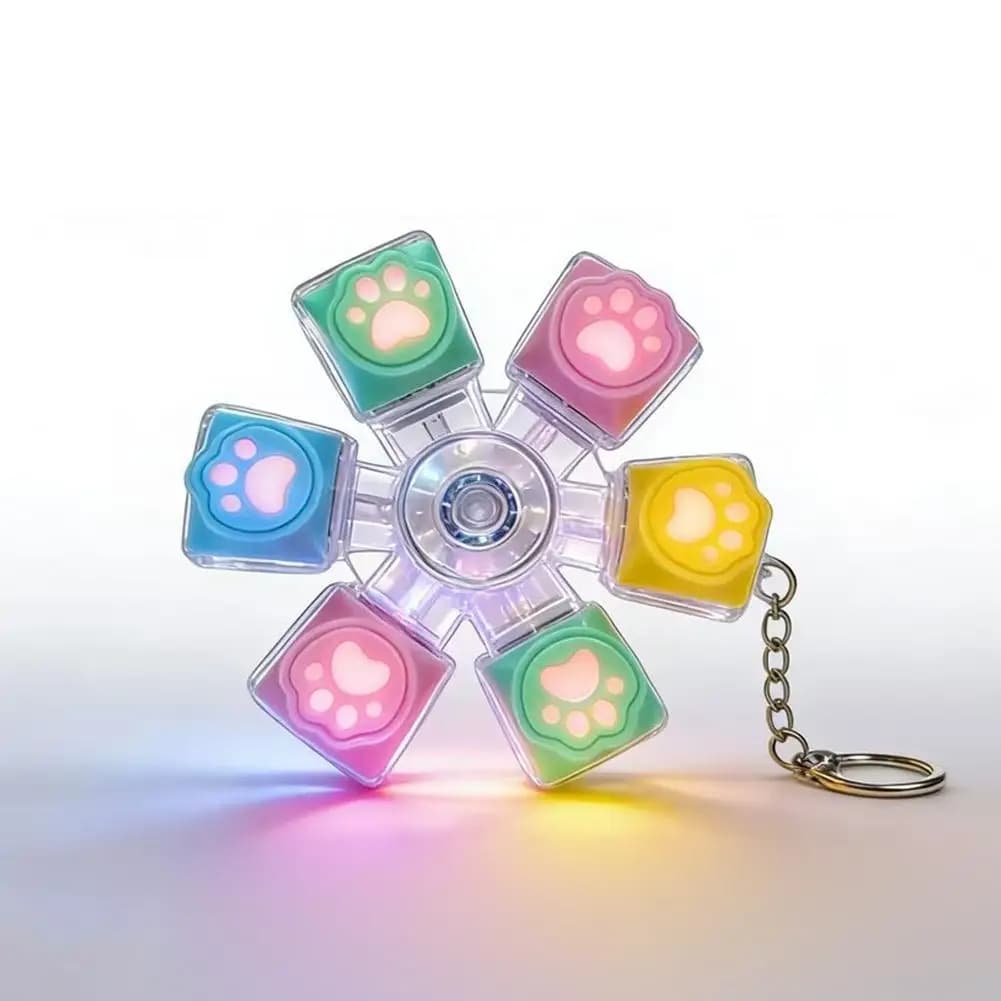 Portachiavi Clicker a Forma di Zampa di Gatto, Giocattolo Antistress Divertente con Pulsante Stile Tastiera per Ansia, Portatile per Decompressione