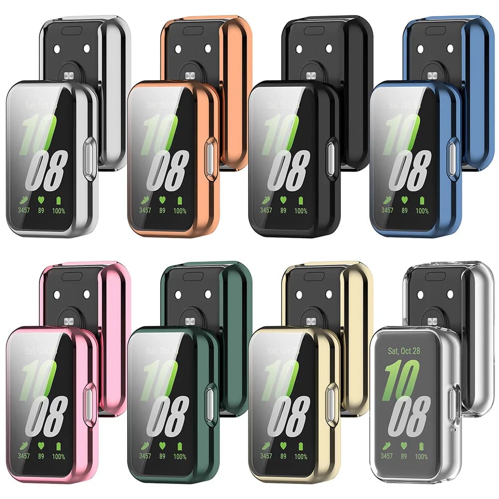 Tempered Glass Case for Samsung Galaxy Fit 3 Samrt Watch Strap Full Cover Screen Guard Fit3