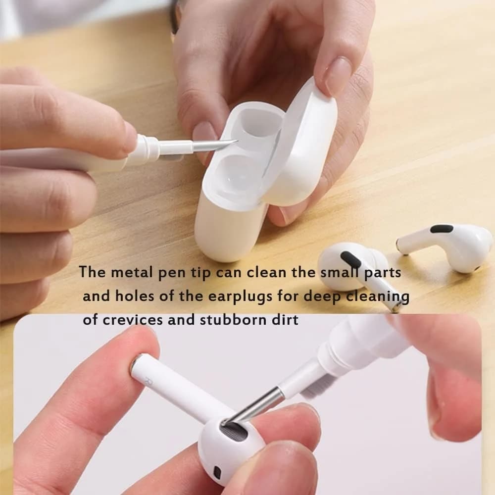 3 PCS Cleaner Kit, 3 in 1 Earbuds Cleaning kit,Phone Cleaner kit with Soft Brush for Wireless Earphones Bluetooth Headphones Charging Box Accessories, Computer, Keyboard, Camera（White）