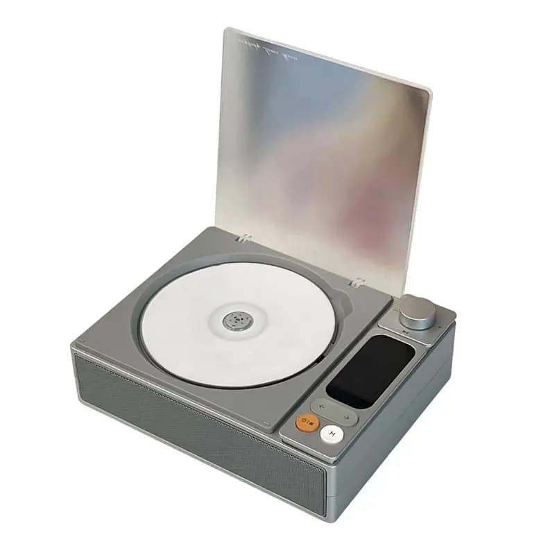 Lettore CD Portatile con Schermo, Altoparlante Bluetooth Wireless, Radio FM e Riproduttore di Album Musicali - Texture Delicata