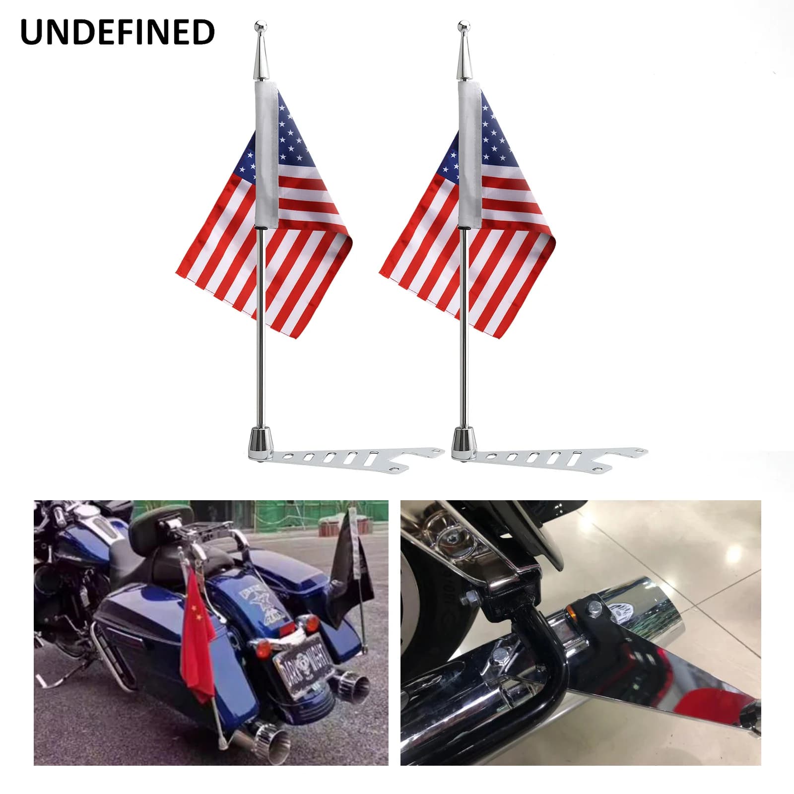 Motorcycle American Flag Flagpole Luggage Rack Mount Motorbike Decorations For Harley Touring Road King Street Electra Glide