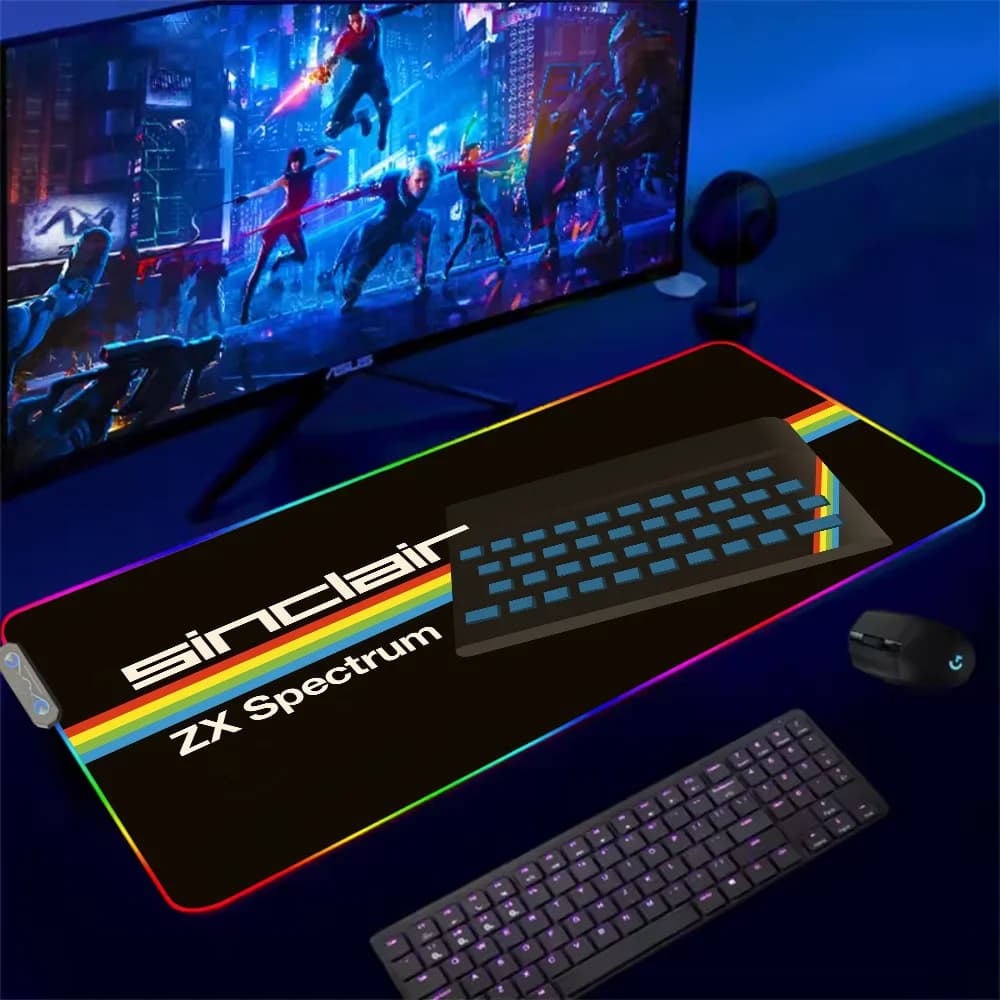 Retro Sinclair Zx Spectrum Per Mouse Pad Rgb Xxl Steelseries Laptop Mat Gaming Backlit Keyboard Deskpad