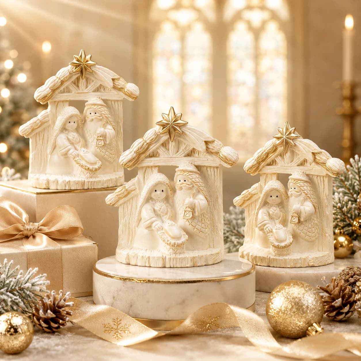 3D Nativity Scene Silicone Candle Mold, Family Jesus Resin Soap Plaster Mold, DIY Religious Holiday Home Decor Gift Craft Mold