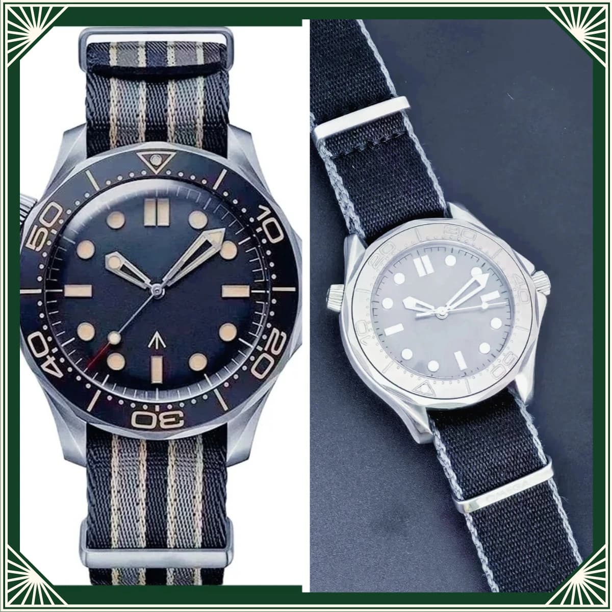 A1212 Store 42mm Men's Automatic Mechanical Watch, Green Dial, Rubber Strap, 904L Customized Watches