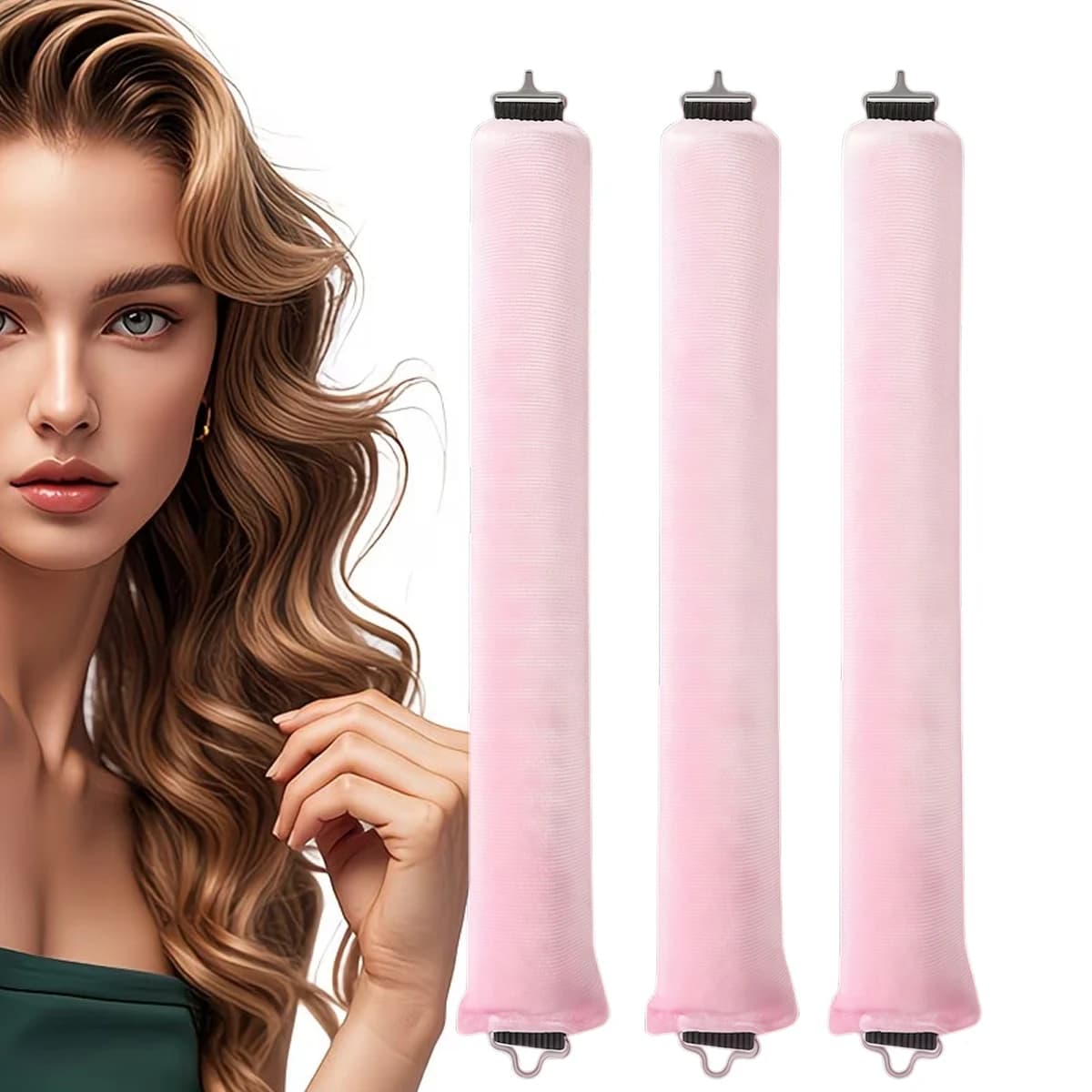 1 Set of 3 Lazy Curling Tools for Styling, Large Curl Sleep Curlers, No-Heat Large Wave Sponge Sleep Curlers, Suitable for Gentl