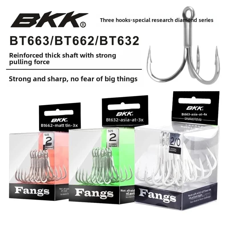 BKK Amo da pesca con ancoraggio a tripla artiglio Esca da pesca in mare Ternario rinforzato in latta spinata Acqua dolce Gancio a tre artigli Sport Intrattenimento