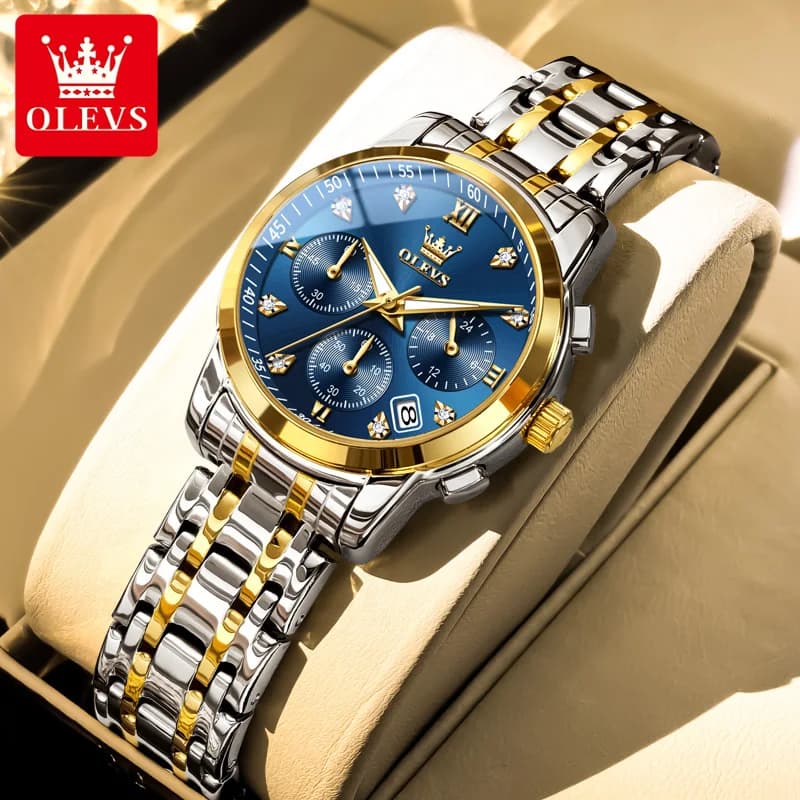 OLEVS Women's Watch Luxury Brand Quartz Watch Waterproof Luminous Date Chronograph Women's Bracelet Dress With Diamonds Ladies' Watch Reloj