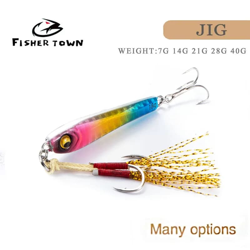 FT Super Quatity Metal Casting Jig 7g-11g-18g Shore Drag Cast Jigging Spoon Fishing Lure Artificial Bait Tackle