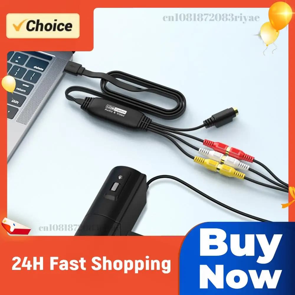 Scheda di Acquisizione Video USB Convertitore Audio Video da VHS VCR TV DVD Adattatore di Acquisizione Video USB a AV per PC
