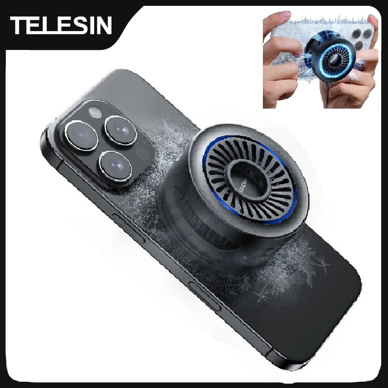 TELESIN Radiatore magnetico per telefono cellulare Pro Ventola di raffreddamento Dissipatore di calore per telefoni cellulari Tablet Dispositivo di raffreddamento per giochi in streaming live