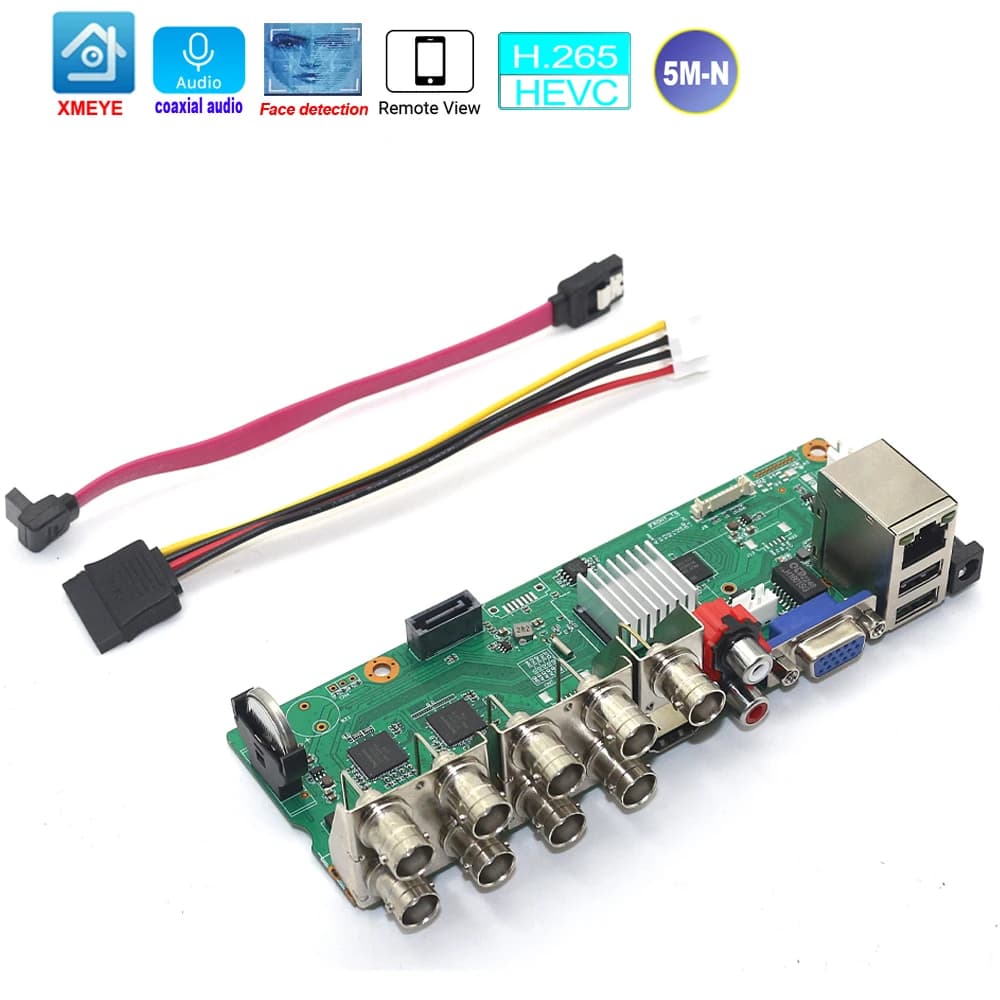 Dvr 8 Channels 1080N Card Xmeye Video Recorder Module With Audio Onvif Over Coaxial For AHD TVI CVI IP Camera Analog