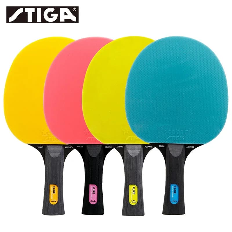 STIGA Ping Pong Rack Colored Pure Wood Ping Pong Mace for 3 Star Beginners with Rubber/Stainer for Adults/Children