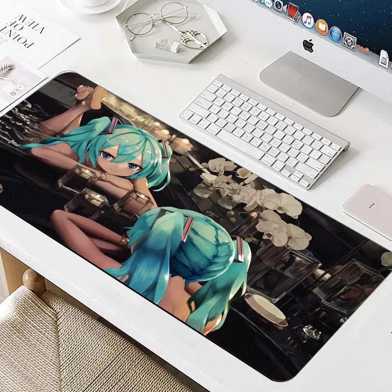 VIKAMA Oversized Anime Mousepad Cyberpunk Miku Extended Gaming Mat for Workstation Laptop PC