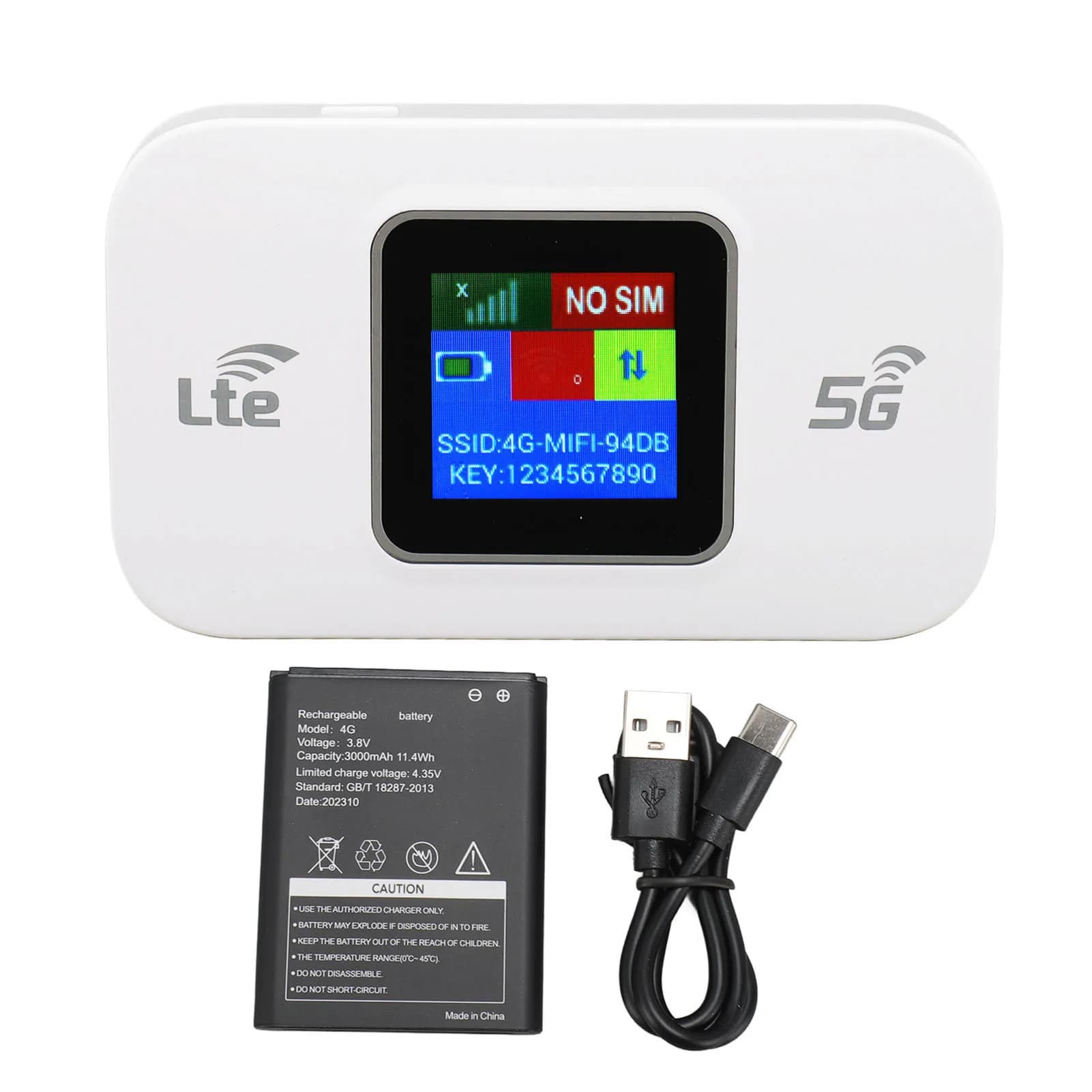Modem WiFi 4G LTE Portatile Professionale 300Mbps Alta Velocità con Schermo a Colori Router WiFi Mobile 4G per Telefoni Cellulari Laptop Tablet