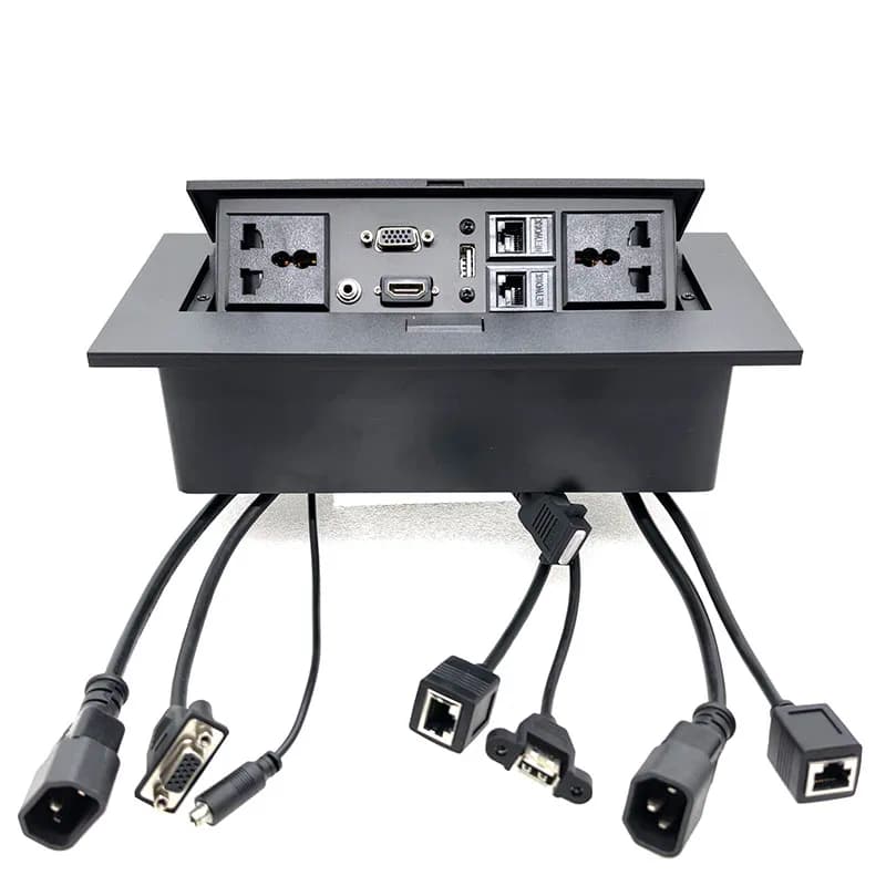 Nuovo jack desktop multimediale K514 con VGA 3.5 audio USB universale PowerLPlug scatola di connessione gratuita presa da tavolo per conferenze da ufficio