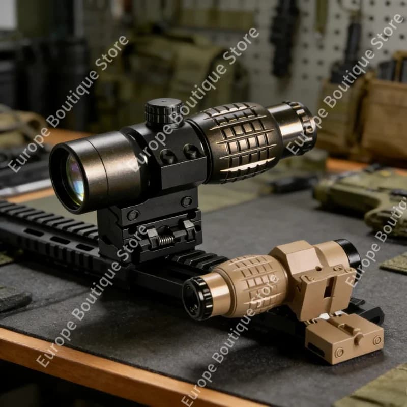 Mirino pieghevole Lente d'ingrandimento Mirini compatti con copertura ribaltabile adatta per accessori per telescopio per giocattoli con montaggio su guida da 20mm 21mm