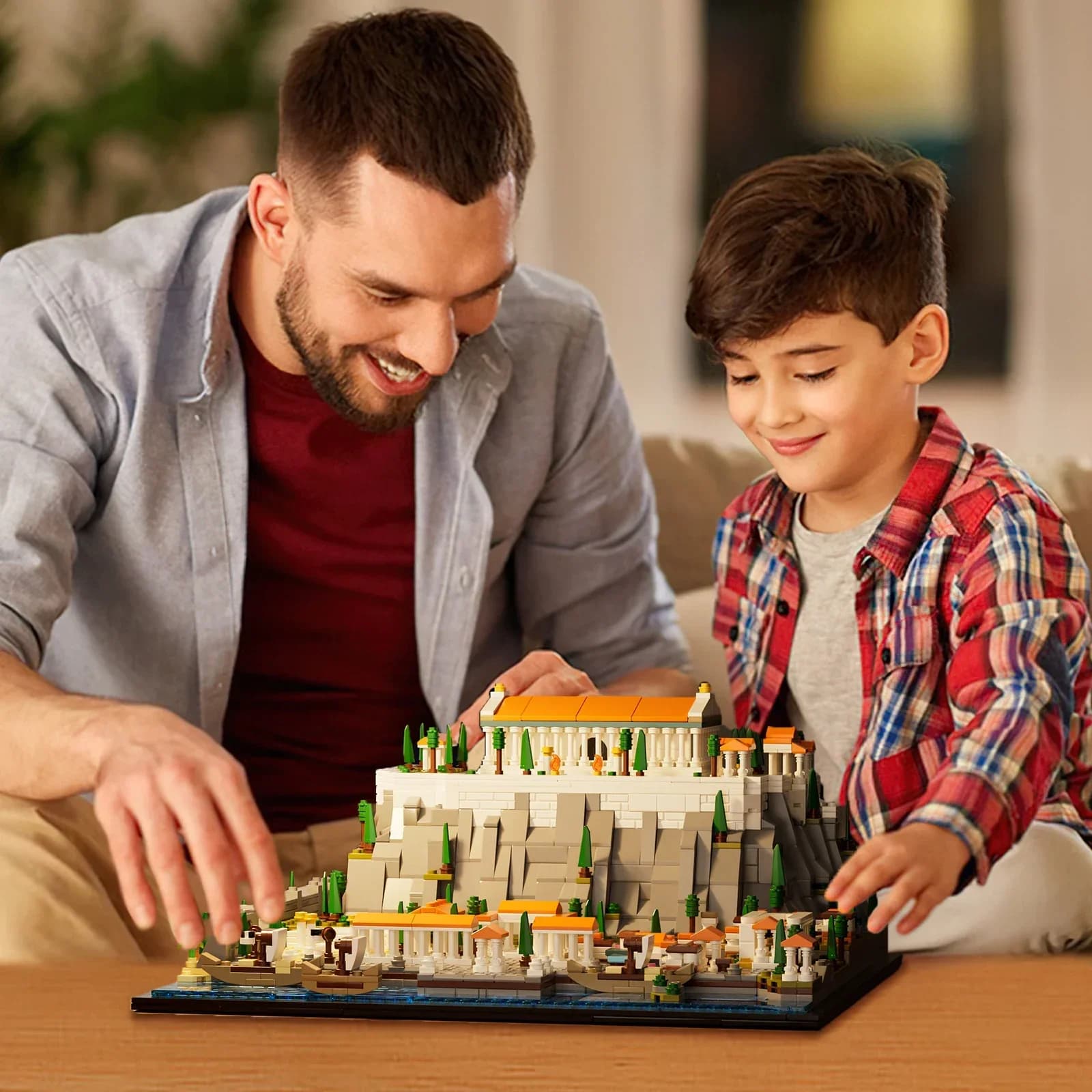 Blocchi da Costruzione dell'Acropoli Greca Antica, Modello di Sito Storico, Kit di Mattoncini Fai-da-Te, Giocattoli Educativi, Regalo da Collezione per Adolescenti e Adulti