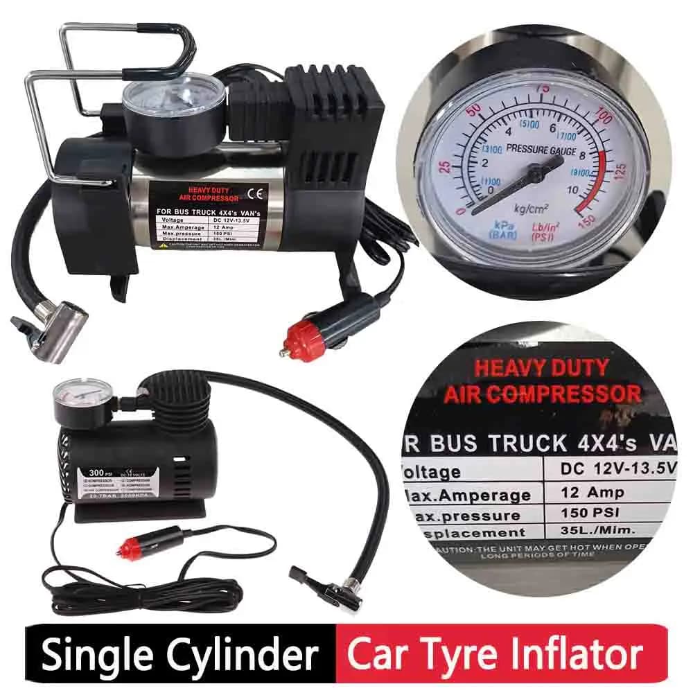 12V 150psi Mini Compressore Heavy Duty Pompa Gonfiabile per Pneumatici per Auto Compressore d'Aria in Metallo Gonfiatore per Pneumatici per Auto con Manometro Digitale