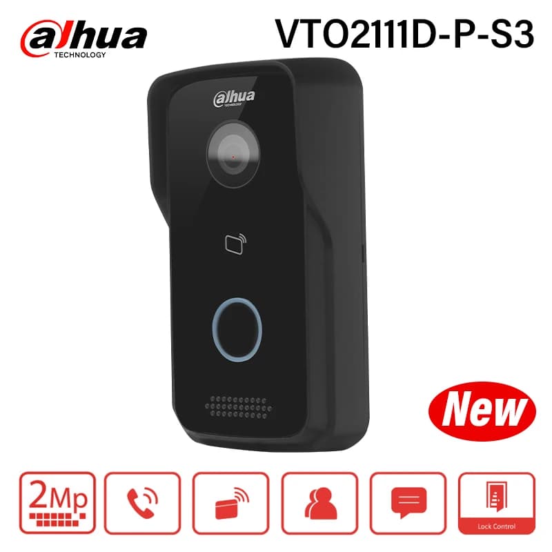 Dahua 2MP Campanello Telecamera VTO2111D-P-S3 Videocitofono IP Supporta Scheda APP Sblocco PoE Full Digital H.265 2025 Ultima versione