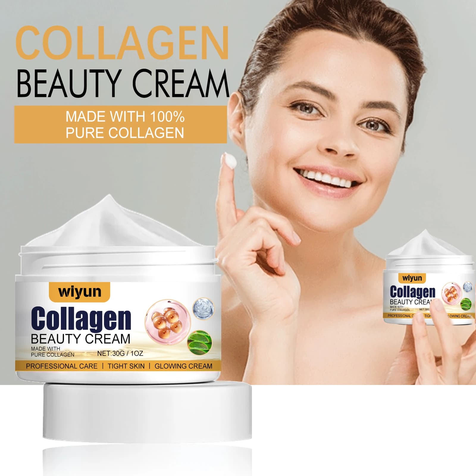Crema viso idratante al collagene Lift & Strighten la pelle, riduce le linee sottili Rughe, ripara la barriera cutanea Sbianca e schiarisce le macchie