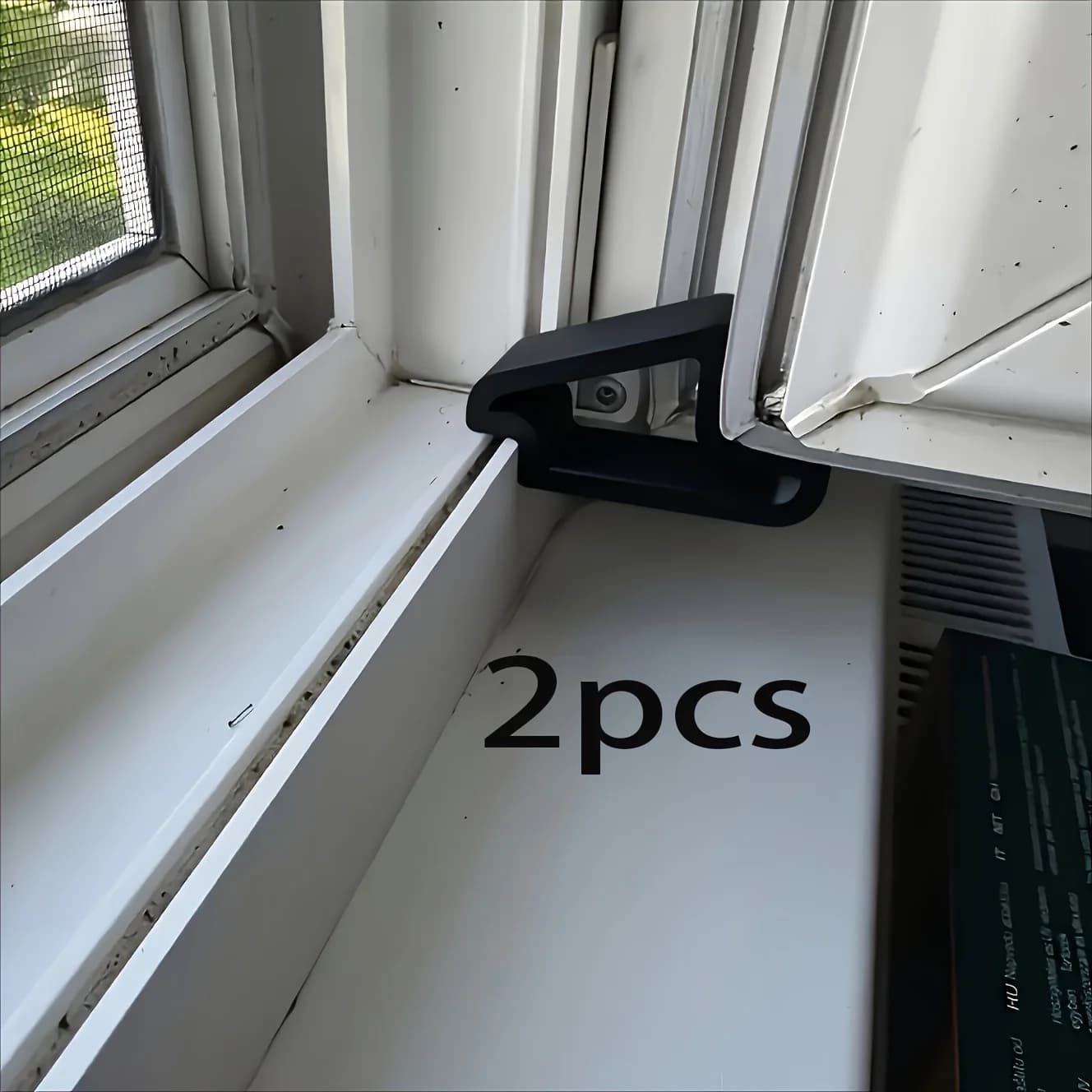 Fermaporta da 2 pezzi: fermaporta in plastica resistente con finitura opaca, facile installazione sotto la porta per una chiusura sicura della finestra